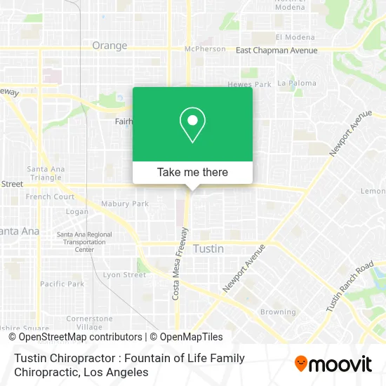 Tustin Chiropractor : Fountain of Life Family Chiropractic map