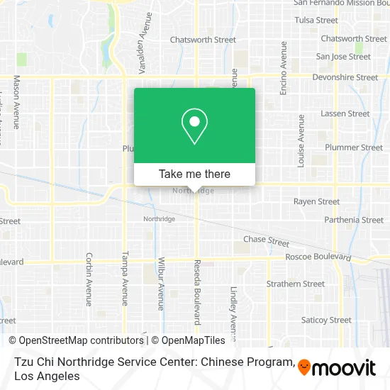 Tzu Chi Northridge Service Center: Chinese Program map