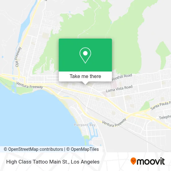 High Class Tattoo Main St. map