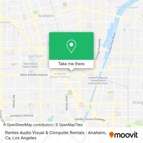Rentex Audio Visual & Computer Rentals - Anaheim, Ca map
