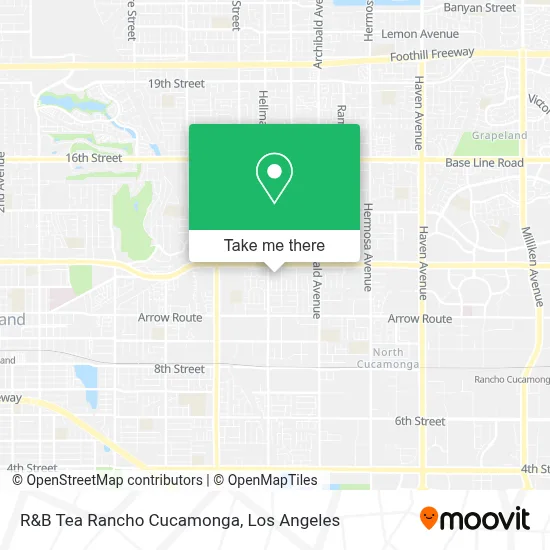 R&B Tea Rancho Cucamonga map