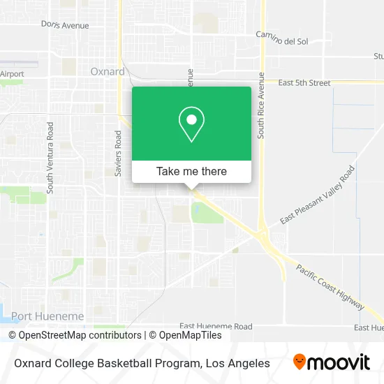 Oxnard College Basketball Program map