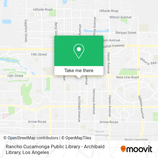 Rancho Cucamonga Public Library - Archibald Library map