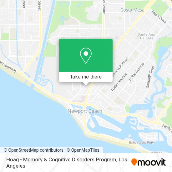 Hoag - Memory & Cognitive Disorders Program map