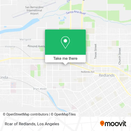 Rcar of Redlands map