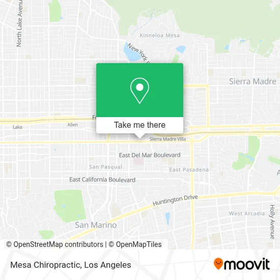 Mesa Chiropractic map