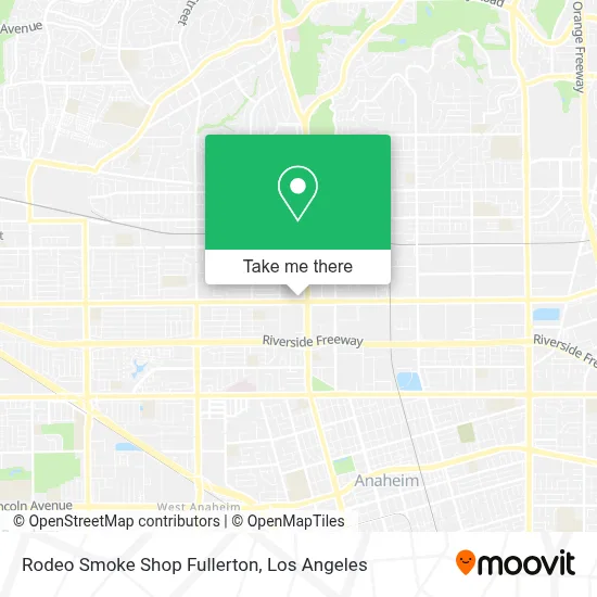 Rodeo Smoke Shop Fullerton map
