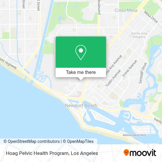 Hoag Pelvic Health Program map