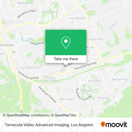Temecula Valley Advanced Imaging map