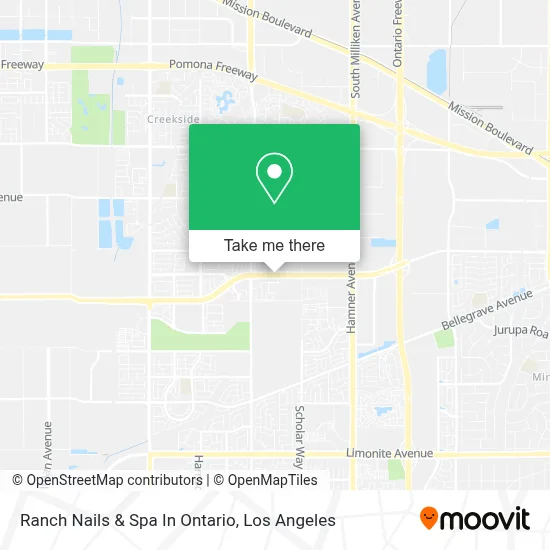 Ranch Nails & Spa In Ontario map