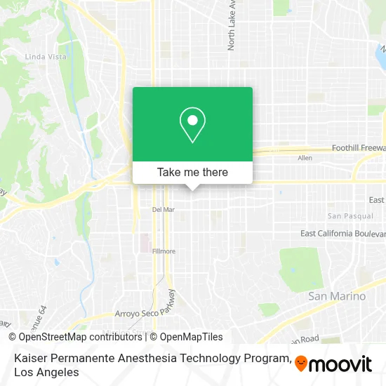 Kaiser Permanente Anesthesia Technology Program map