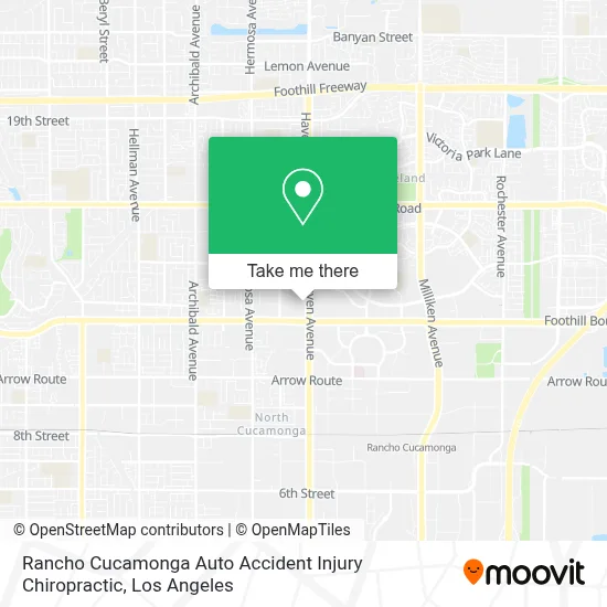 Rancho Cucamonga Auto Accident Injury Chiropractic map