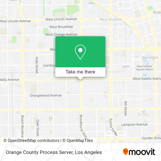 Orange County Process Server map