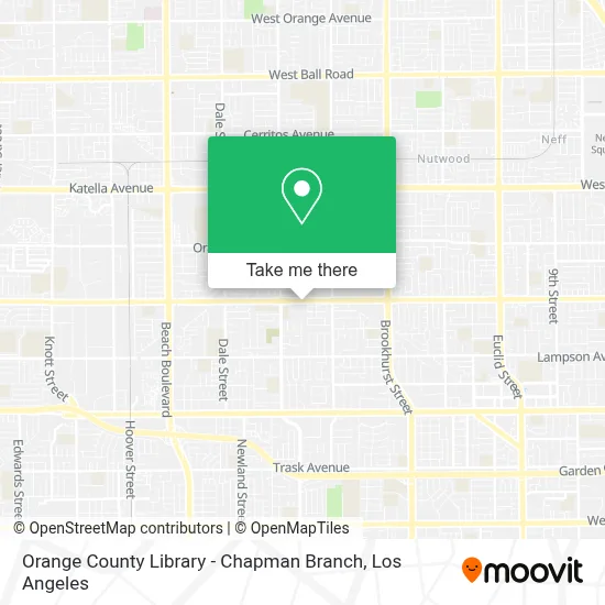Orange County Library - Chapman Branch map