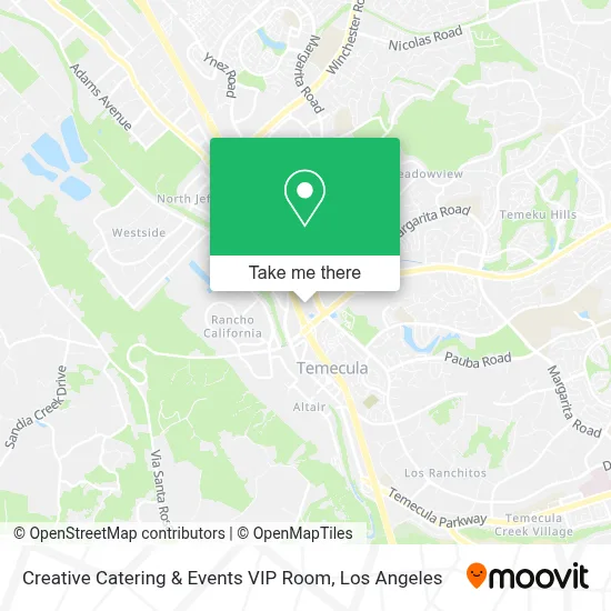 Creative Catering & Events VIP Room map