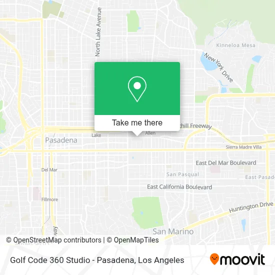 Golf Code 360 Studio - Pasadena map