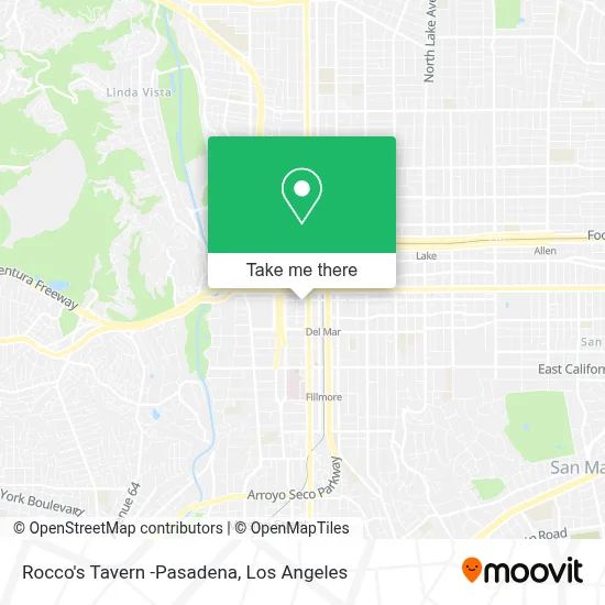 Rocco's Tavern -Pasadena map