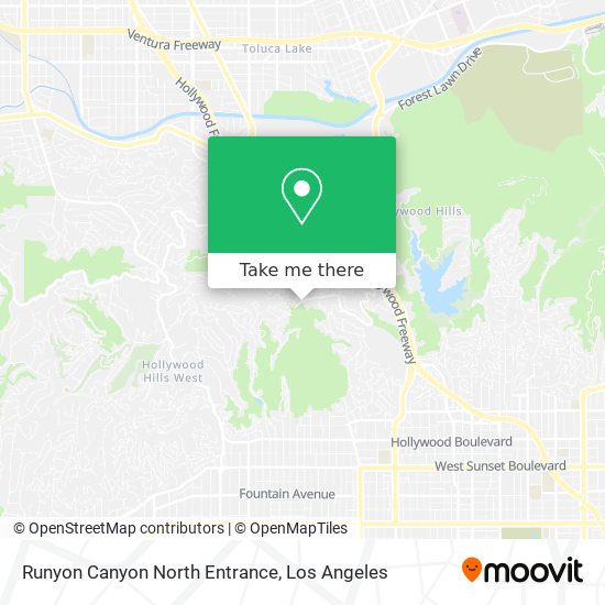 Mapa de Runyon Canyon North Entrance