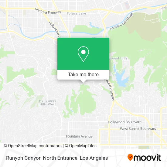 Runyon Canyon North Entrance map