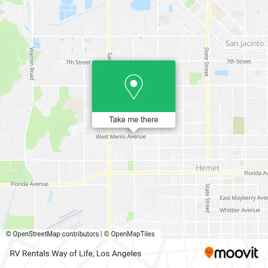RV Rentals Way of Life map