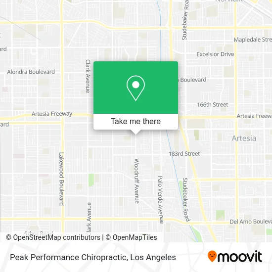 Peak Performance Chiropractic map