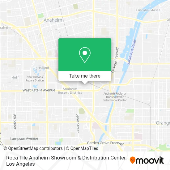 Roca Tile Anaheim Showroom & Distribution Center map