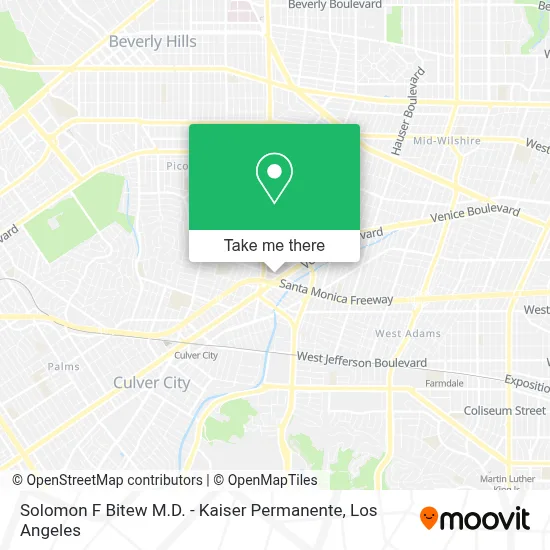 Solomon F Bitew M.D. - Kaiser Permanente map
