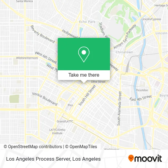 Los Angeles Process Server map