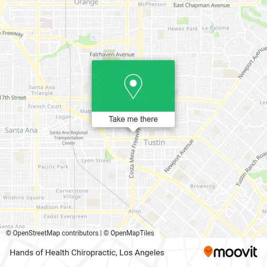 Hands of Health Chiropractic map