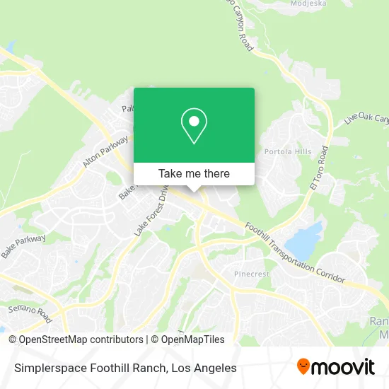 Simplerspace Foothill Ranch map
