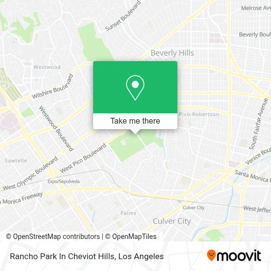 Rancho Park In Cheviot Hills map