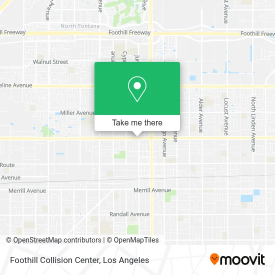 Foothill Collision Center map