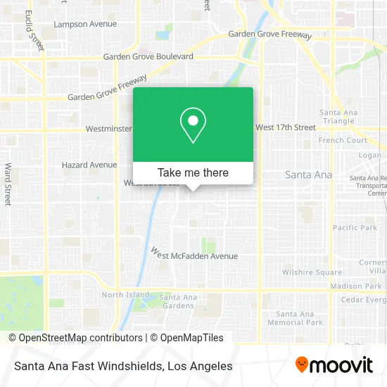 Santa Ana Fast Windshields map
