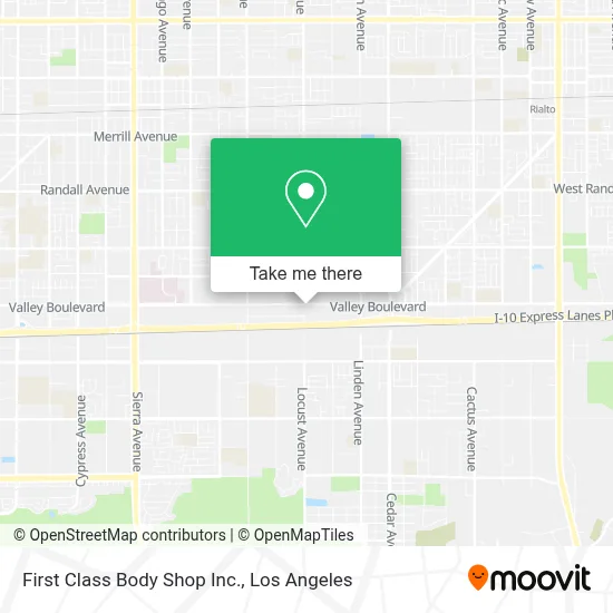 First Class Body Shop Inc. map
