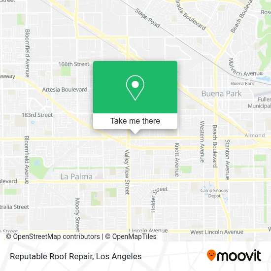 Reputable Roof Repair map