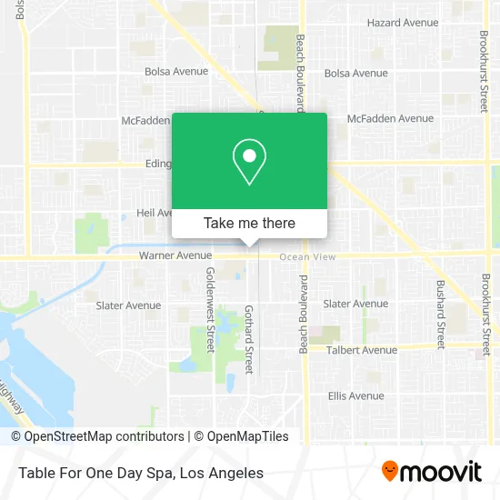 Table For One Day Spa map
