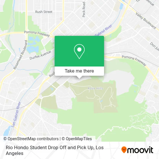 Rio Hondo Student Drop Off and Pick Up map