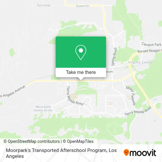 Moorpark's Transported Afterschool Program map