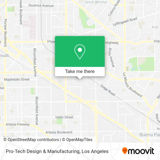 Mapa de Pro-Tech Design & Manufacturing