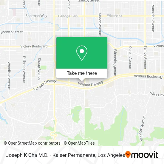 Joseph K Cha M.D. - Kaiser Permanente map