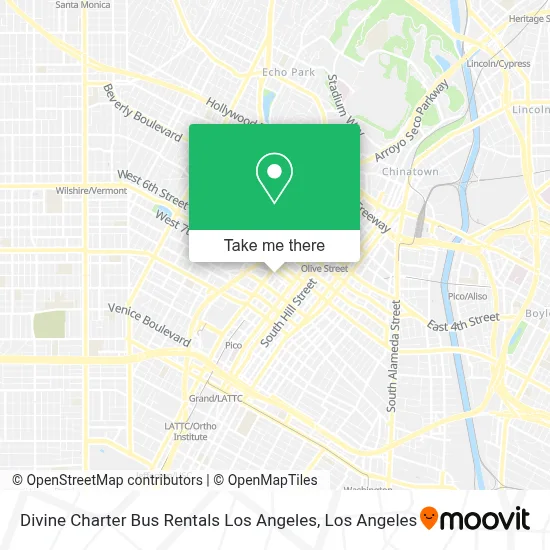 Divine Charter Bus Rentals Los Angeles map