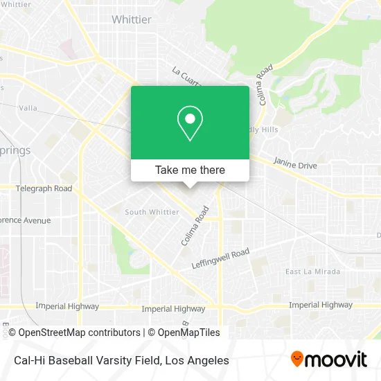 Cal-Hi Baseball Varsity Field map