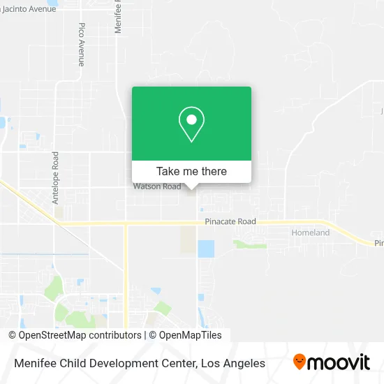 Menifee Child Development Center map
