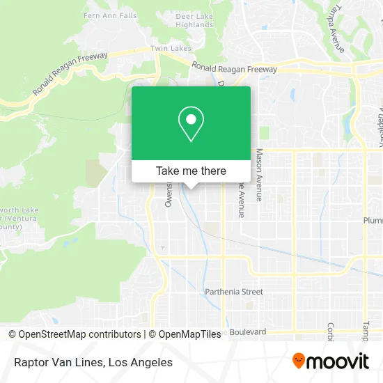 Raptor Van Lines map