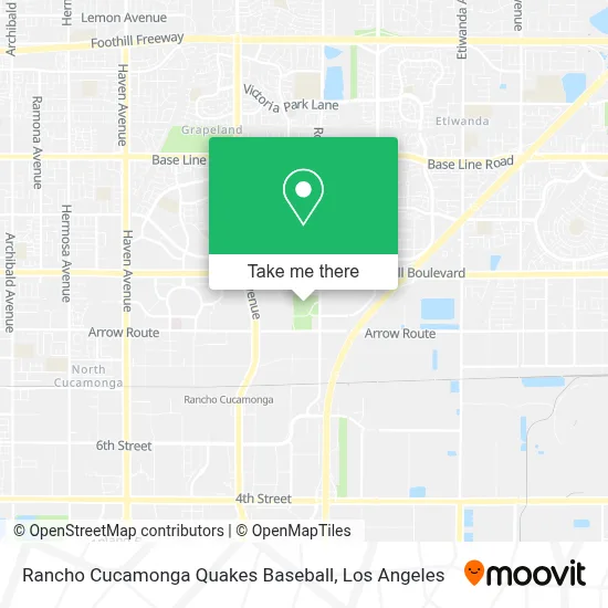 Rancho Cucamonga Quakes Baseball map
