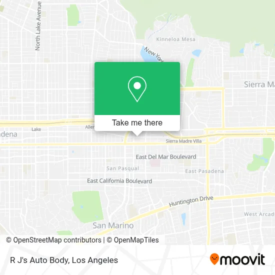 R J's Auto Body map