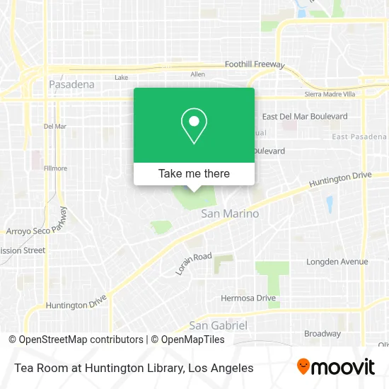 Tea Room at Huntington Library map