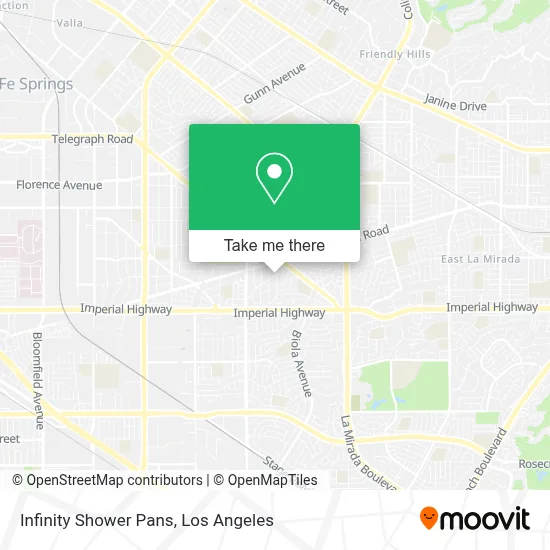 Infinity Shower Pans map