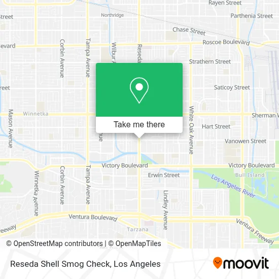 Reseda Shell Smog Check map