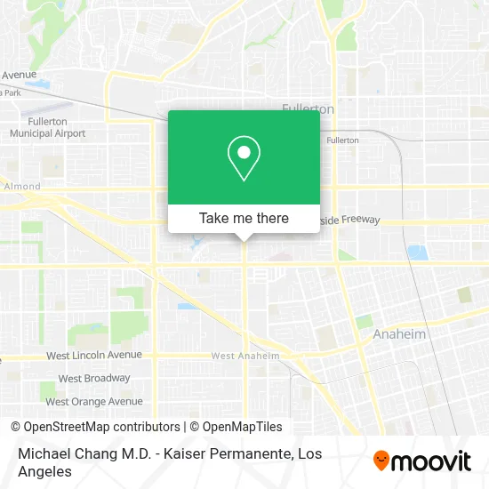 Michael Chang M.D. - Kaiser Permanente map